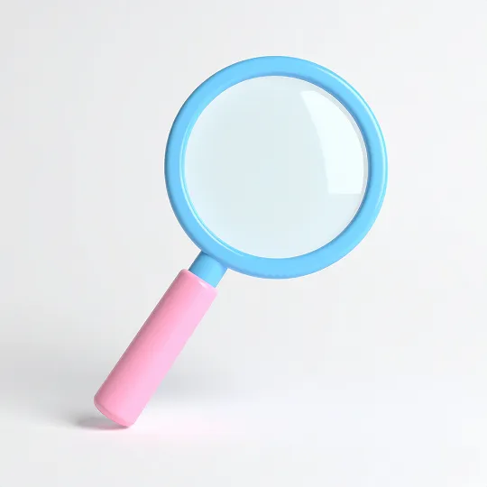 観察力を表す虫眼鏡のアイコン画像